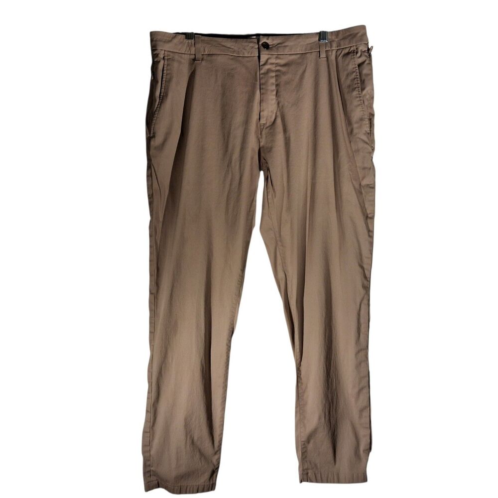 Birddogs pants mens 38x30 khaki tan golf performance stretch flat front chino